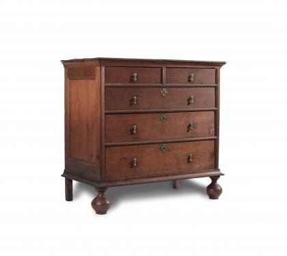 Very Rare Signed William &amp; Mary Chest of Drawers