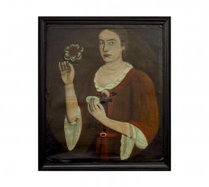 Portrait of Elizabeth Van Dyck Vosburg by Pieter Vanderlyn (The Gansevoort Limner)