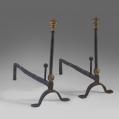 Pair of Iron and Brass Andirons (SOLD)
