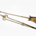 Very Rare Early Pair of Ball Brass Fire Tools (SOLD)