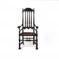 Black Painted Maple Bannister Back Armchair