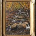 Oil on Panel Entitled "Little Falls At The Wissahickon" by Michael Stuart Traines Oil on Panel Entitled "Little Falls At The Wissahickon" by Michael Stuart Traines