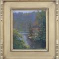 Oil on Canvas Entitled "Early Morning at the Gazebo - Longwood" by Michael Stuart Traines