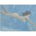 Acrylic on Panel Entitled Mermaid for &quot;Thomas W. Dewing&quot; by John Suplee