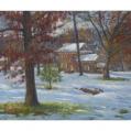 Oil on Board Entitled &quot;Washington&#039;s Headquarters in the Snow&quot;