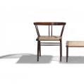 Nakashima Walnut Grass-Seated Side Chair With Stool (SOLD)
