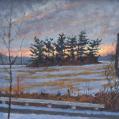 Acrylic on Panel Entitled &quot;Sunset from Superfresh (Small Version)&quot; by John Suplee